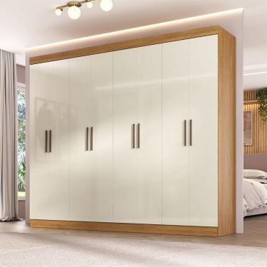 Imagem de Guarda-Roupa Casal Paris 8 Portas 4 Gavetas Cinamomo/Off White - Maxel