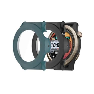Imagem de WUNIAK Capa para relógio inteligente Amazfit Cheetah Pro 47 mm para esportes de corrida, protetor de tela de PC rígido para Amazfit Cheetah Pro, vidro temperado 9H ultrafino cobertura total