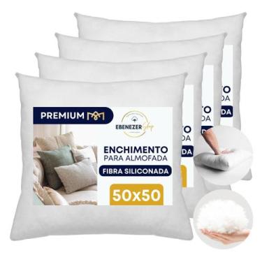 Imagem de Kit 4 Enchimento De Almofada Refil Siliconado 50x50cm Antialérgico Ant