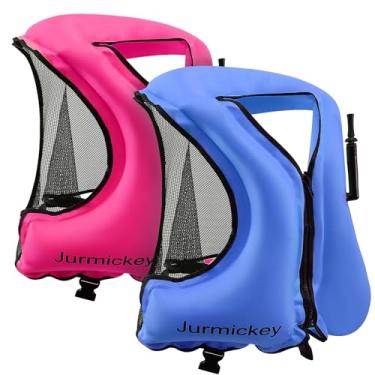 Imagem de Jurmickey Colete De Mergulho Com Snorkel De 2 Peças Para Adultos, Colete Inflável Para Mergulho Com Snorkel Para Homens E Mulheres, Jaqueta De Natação Portátil E Colete De Flutuação Para Mergulho Co