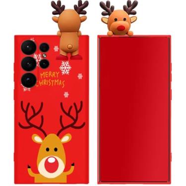 Imagem de Changjia Capa de Natal para Samsung Galaxy S23 de 6,1 polegadas, boneca 3D de Feliz Natal, boneco de neve fofo, Papai Noel/chifres de alce, cervo, silicone macio, mulheres, meninas, bonita festival,