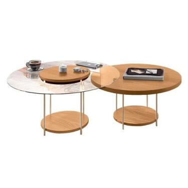 Imagem de Kit Mesa De Centro Sky Cinamomo - Hb Móveis