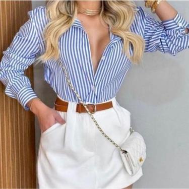 Imagem de Combo Presente Conjunto Feminino de frio 3 peças Camisa Social + Short