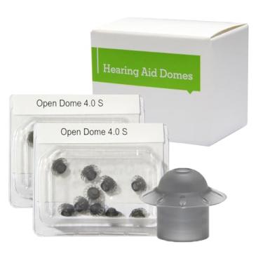 Imagem de Cúpulas de aparelho auditivo para substituições Phonak, cúpulas de aparelho auditivo Phonak 2 pacotes (20 cúpulas), cúpulas universais para acessórios de aparelho auditivo Phonak (cúpula aberta