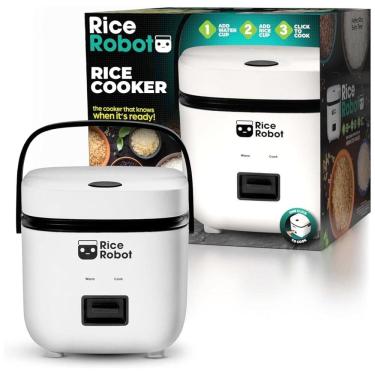 Imagem de Rice Robot: Panela de Arroz Livre de Substâncias Tóxicas, 1 L, Bandeja Vapor Inox, Copos Medidores, Receitas.EMSON