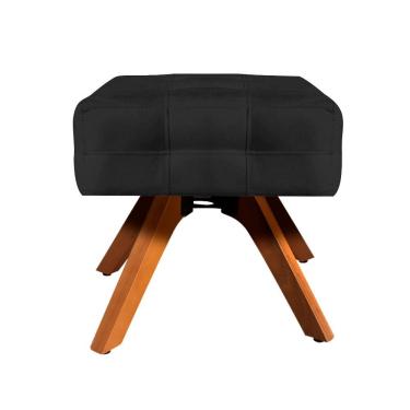 Imagem de Puff Giratório Elisa Suede Base Madeira D´rossi Preto