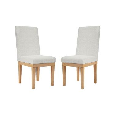 Imagem de Kit 2 Cadeiras De Jantar Estofada Luxo P Mesa Bege