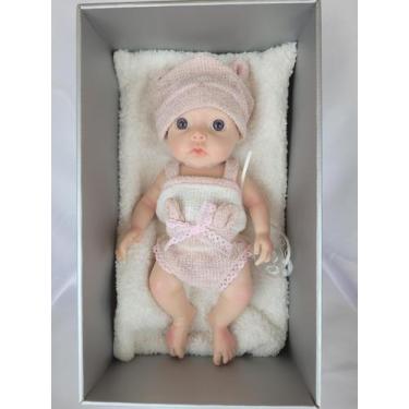 Imagem de Bebê Reborn de olhos abertos roupa rosa Toys Import 2228
