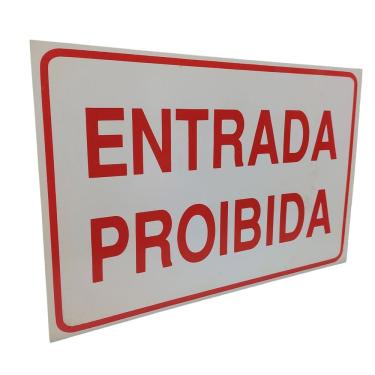 Imagem de Placa de Sinalizaçao Entrada Proibida Aviso Residencial Comercial Segurança Proteçao