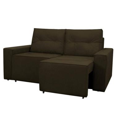 Imagem de Sofá Retrátil 2 Lugares 1,80 Confortável Polo Marrom Escuro