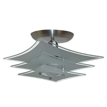 Imagem de Lustre Plafon com 03 Vidros - Para 01 Lâmpada E27 - Ideal para Sala, Quarto, Cozinha (Japonês Fosco)