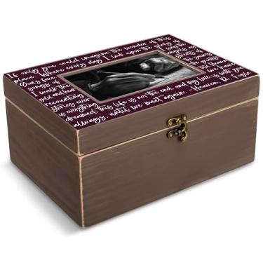 Imagem de Cottage Garden If Only You Could Imagine Heaven 25 x 17 x 12 cm Sangria Roxo MDF Madeira e Vidro Foto Caixa de Joias