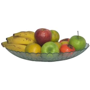 Imagem de Fruteira de mesa centro redonda de vidro pluma - UTILIDADES