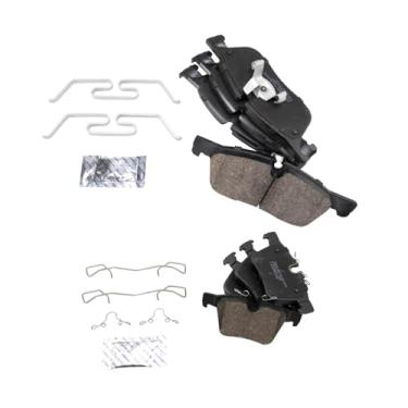 Imagem de TRQ Pastilhas de freio de cerâmica compatíveis com 2018-2019 Jaguar E-Pace 2017-2019 F-Pace 2017-2020 XE XF 2015-2019 Land Rover Discovery Sport 2016-2019 Range Rover Evoque 2018-2020 Range Rover