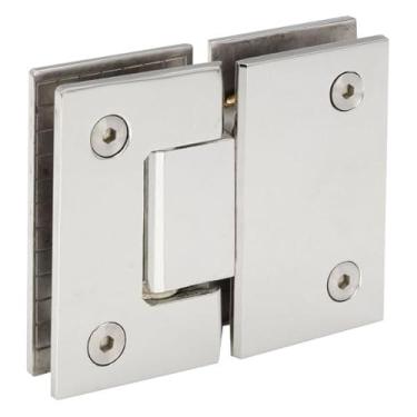 Imagem de Dobradiça Inox Vidro/vidro C/Mola - Natural Brilhante