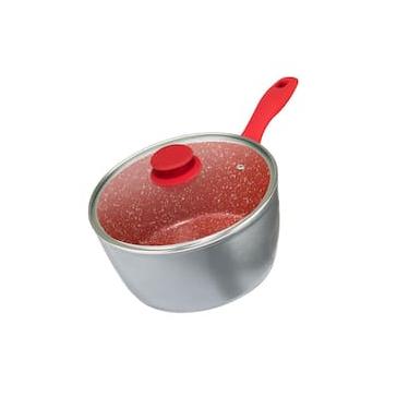 Imagem de Panela Philco PPN22A com Tampa de Vidro e Revestimento Antiaderente Redstone 22cm - Cinza e Vermelha