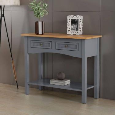 Imagem de Mesa Aparador 2 Gavetas 1 Prateleira Veneza Cinza