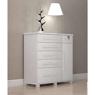 Imagem de Cômoda Para Quarto Com Sapateira 6 Gavetas - 046-neve - Star Móveis