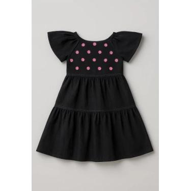 Imagem de Vestido Infantil Preto Em Viscose Juvenil Verão Midi Kukiê 92372, Pret