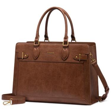 Imagem de Bolsa para laptop LOVEVOOK para mulheres, bolsa de couro PU de 15,6 po