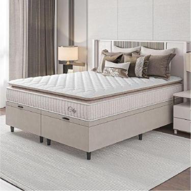 Imagem de Cama Box Colchão Baú Casal King Molas City Pillow Top - HELLEN ESTOFAD