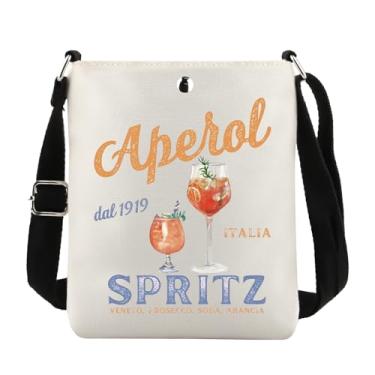 Imagem de Lywjyb Birdgot Aperol Spritz Bolsa tiracolo Aperol Merch presente de despedida de solteira presente para amantes de álcool, Aperol Cr, Casual