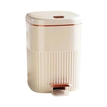 Imagem de Lixeira De Pedal Impermeável De Grande Capacidade Com Tampa Para Banhe