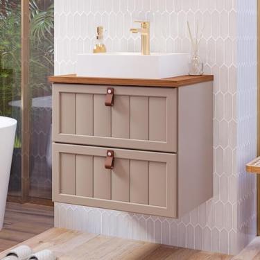 Imagem de Gabinete Suspenso para Banheiro com Cuba Ketlyn Espresso Móveis Cappuccino