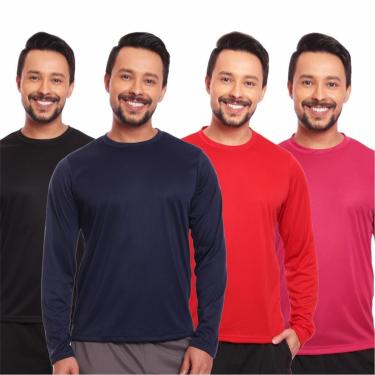 Imagem de Kit 4 Camisas Segunda Pele Proteção Solar Uv Térmica Corrida Bike-Masculino