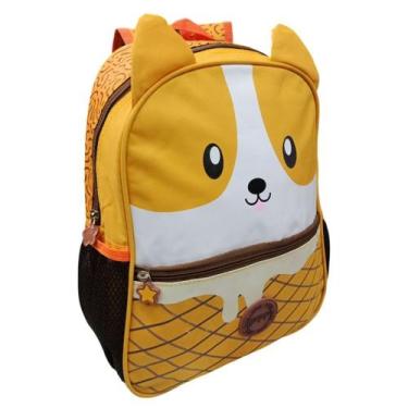 Imagem de Mochila Infantil Baby Pet Amarela  Design Fofo com Orelhinhas, Bolso L