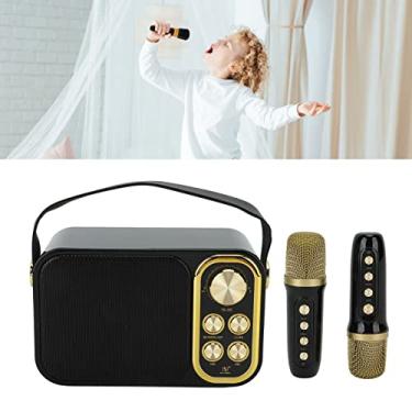 Imagem de de karaokê Akozon YS105 Home KTV - Máquina de karaokê Tudo-em-um Com Microfone e Alto-falantes, Bateria Embutida para Cantar e Diversão KTV (Preto)