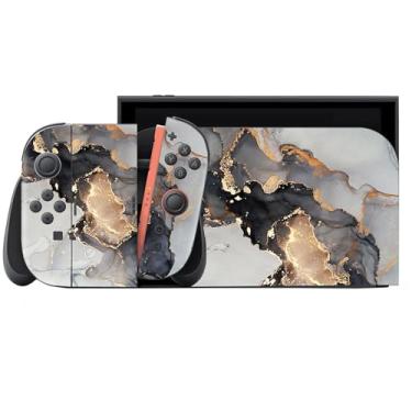 Imagem de Skin Wrap para Switch 2, conjunto completo de adesivo de vinil para console de jogos, alças e dock (cinza)