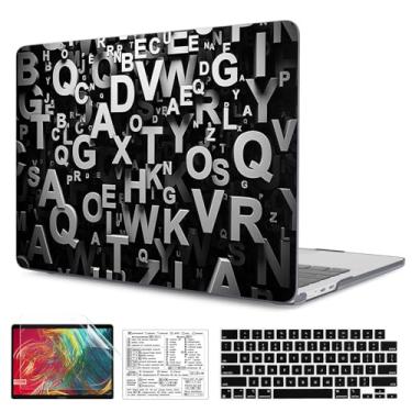 Imagem de QCzyc Capa compatível com MacBook Air de 15 polegadas M4 2025 2024 2023 versão A3241 M3 A3114 M2 A2941 capa de plástico durável com capa de teclado e adesivo de teclado Mac OS (carta)