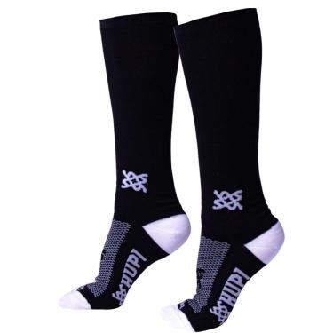 Imagem de Meia Hupi Longa Preto Lisa Cano Longo 30cm 1 Par Ideal Corrida Bike, Cor Preto, Tamanho 36-42