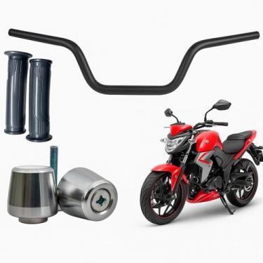 Imagem de Kit Guidão Dafra Next Preto Todos Os Anos Peso e Manoplas Durabilidade