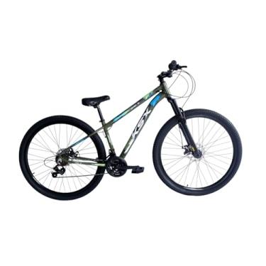 Imagem de Bicicleta Bike Aro 29 MTB Alumínio KSX GRAU SD7 21V Câmbio ESPECIAL S. Cabeamento Interno Unissex (VERDE MILITAR (C/MANOPLA PRETA), 13)