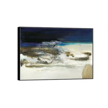 Imagem de BMZFYBS Pintura de arte de parede em tela abstrata - Imagens para decoração de casa - sem título 11 - Pôster e impressões em moldura preta 70 x 100 cm 27 x 39 pol