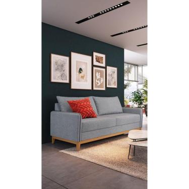 Imagem de Sofá 2 Br 0,6 2 Ass 0,80 Lugano 3 Lugares Bipartido Cinza