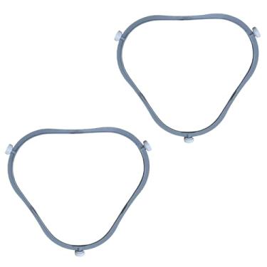 Imagem de Pacote com 2 W11252182 8206227 Rolo giratório de anel, anel giratório de micro-ondas 8206227, suporte de bandeja de vidro médio, anel interno de substituição para placa giratória de vidro de forno de