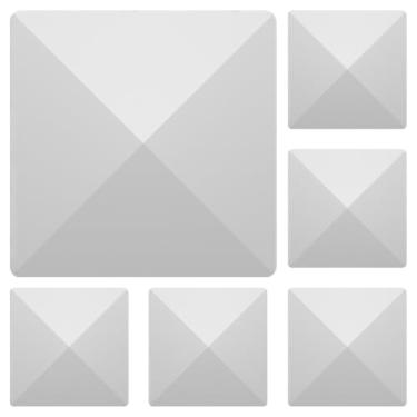 Imagem de Tampas de poste de cerca de vinil 4 x 4 pirâmide decorativa de PVC branco para postes de vinil reais de 10 x 10 cm – Não serve para postes de madeira (pacote com 6),