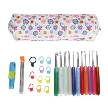 Imagem de Ganchos de crochê Definir Kit ergonômico de alça macia Kit de ferramentas de tricô liso para iniciantes mãos artríticas de 2,5 mm a 8,0 mm com marcadores de saco de armazenamento