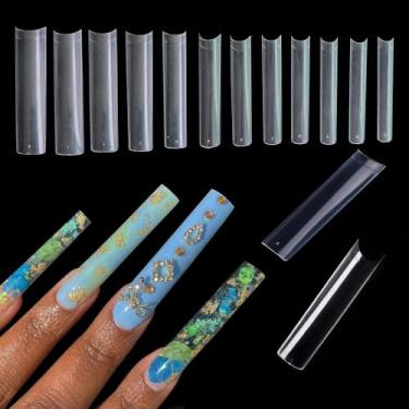 Imagem de Nail Tips AddFavor 600 unidades XXXL Clear Extra Long 3GG Meia Capa