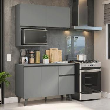 Imagem de Armário de Cozinha Compacta 120 cm Cinza Nice Madesa 05