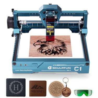 Imagem de SCULPFUN C1 Mini Gravador a Laser, Máquina de Gravação a Laser Portátil de 3 W com Ponto Ultrafino de 0,04 mm, Ampla Compatibilidade, Área de Gravação de 150 x 130 mm