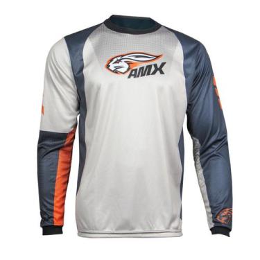 Imagem de Camisa Amx Classic Silver Trilha Motocross Enduro Velocross, Laranja, 
