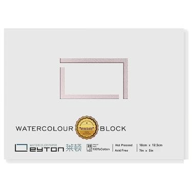 Imagem de Bloco de papel aquarela 100% algodão antideformação – 20 folhas de 72,6 kg/350 g/m², materiais de arte para pintura úmida, seca e mista, para aquarela, guache, acrílico (17 x 12 cm)