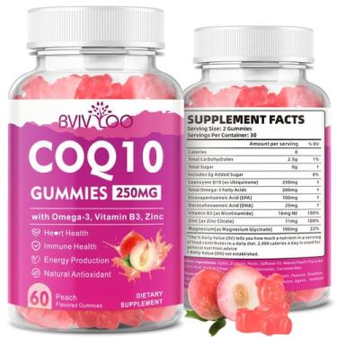Imagem de Suplementos Gomas CoQ10 sem açúcar BVIVLOO 250 mg com ômega-3
