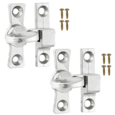 Imagem de Tranqueta Fecho Trinco Bico Virado Porta Janela Kit 02 Un - Alianca