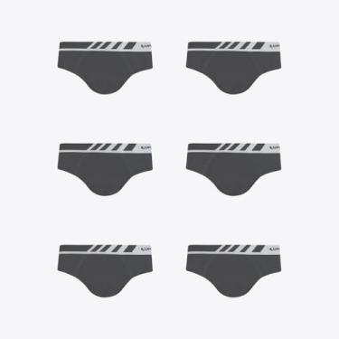 Imagem de Kit 6 Cuecas Lupo Slip Microfibra Sem Costura 00691-106, Grafite, M