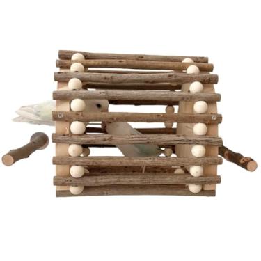 Imagem de Caixa de madeira para ninho de pássaros, casa de madeira, brinquedos para mastigar, caixa de reprodução de papagaios, ninho de madeira para periquitas, calopsitas conure, quacre (com poleiros)